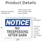 Signmission No Trespassing After Sunset OSHA Notice Sign, Vinyl Decal, 10in W x 7in L, 2PK OS-2PACK-NS-D-710-L-14907 - alternate 3